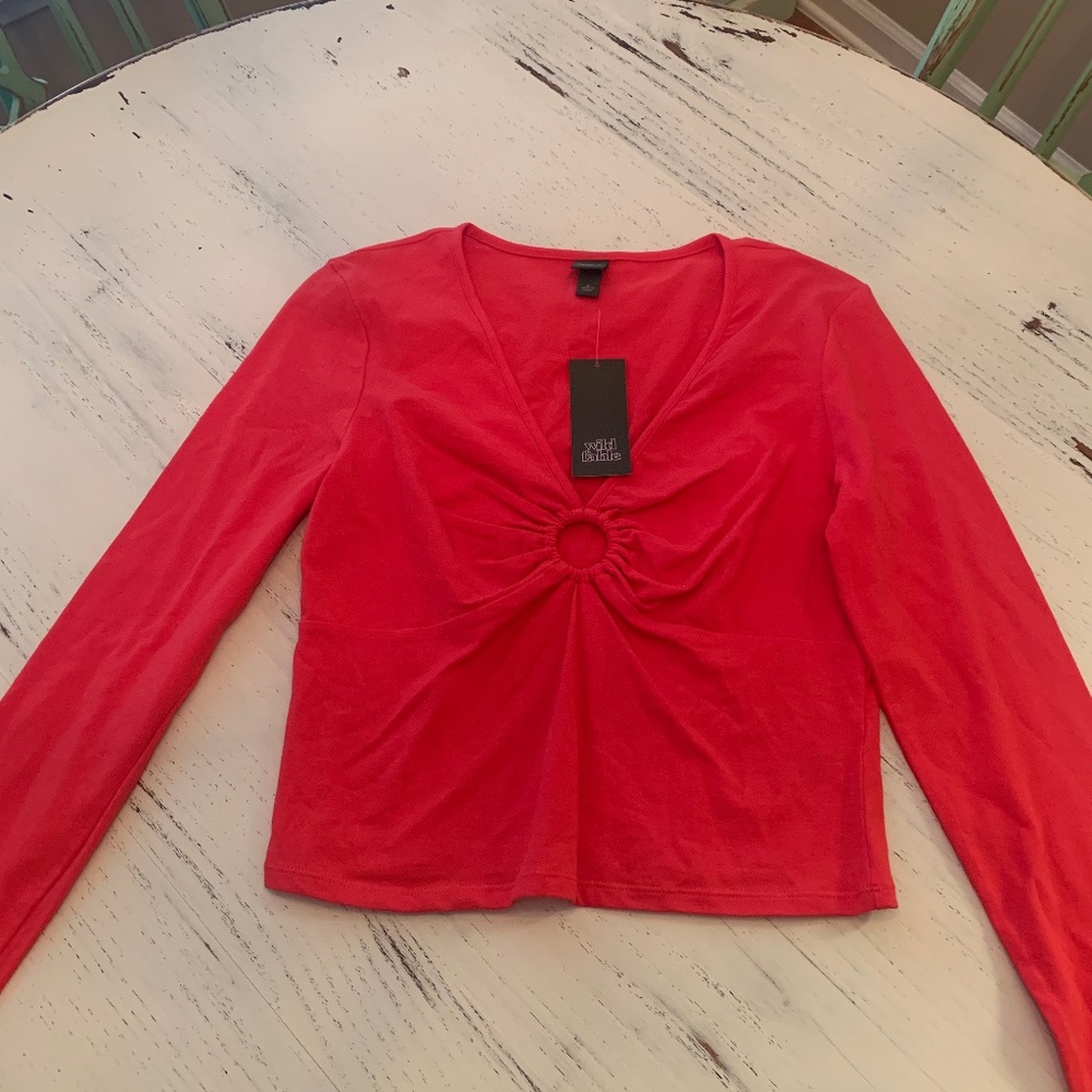 Wild Fable: Red Long Sleeve Going out shirt